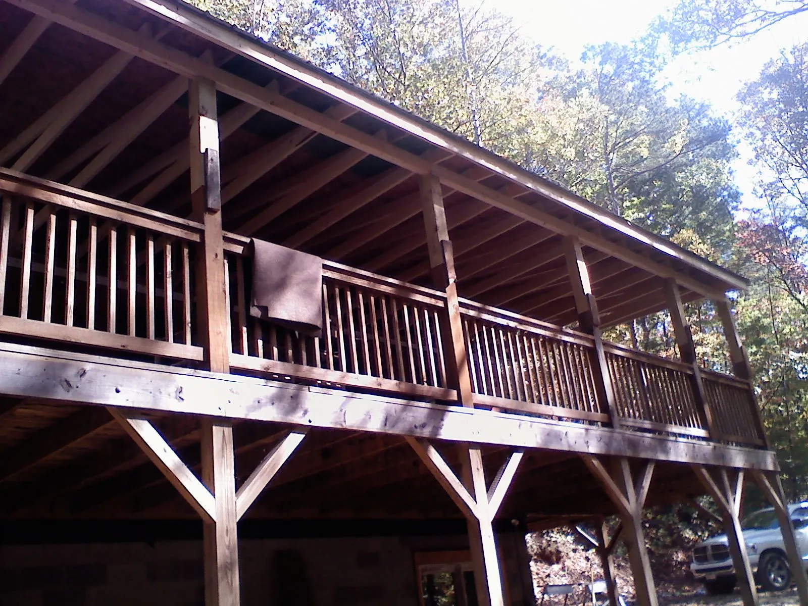 Timber framing under a new elevated porch and deck — Roof Leak Repair in Corydon by Roofing Brothers
